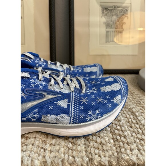 Brooks Revel 3 Run Merry Ugly Sweater Christmas Women’s Running Shoes Blue 8B - Picture 6 of 11